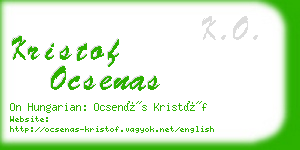 kristof ocsenas business card